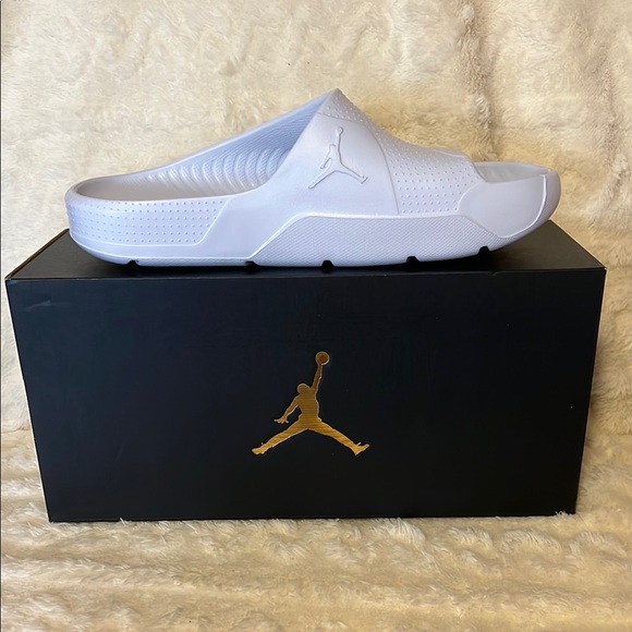 Jordan POST SLIDE White Sandals Contoured Comfort Slip-On NIB Size 8 main image 9